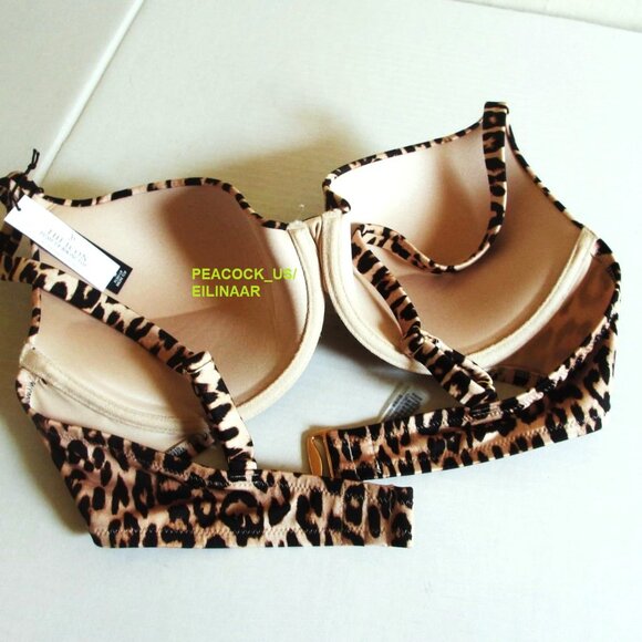 38DDD/XL Victoria Secret Swim Icon Push Up Top Bikini Side Tie Bottom Leopard - Picture 11 of 13